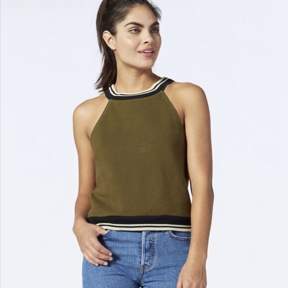 Vimmia Balboa Halter Sweatshirt Top in Dark Olive - Picture 1 of 6